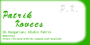 patrik kovecs business card